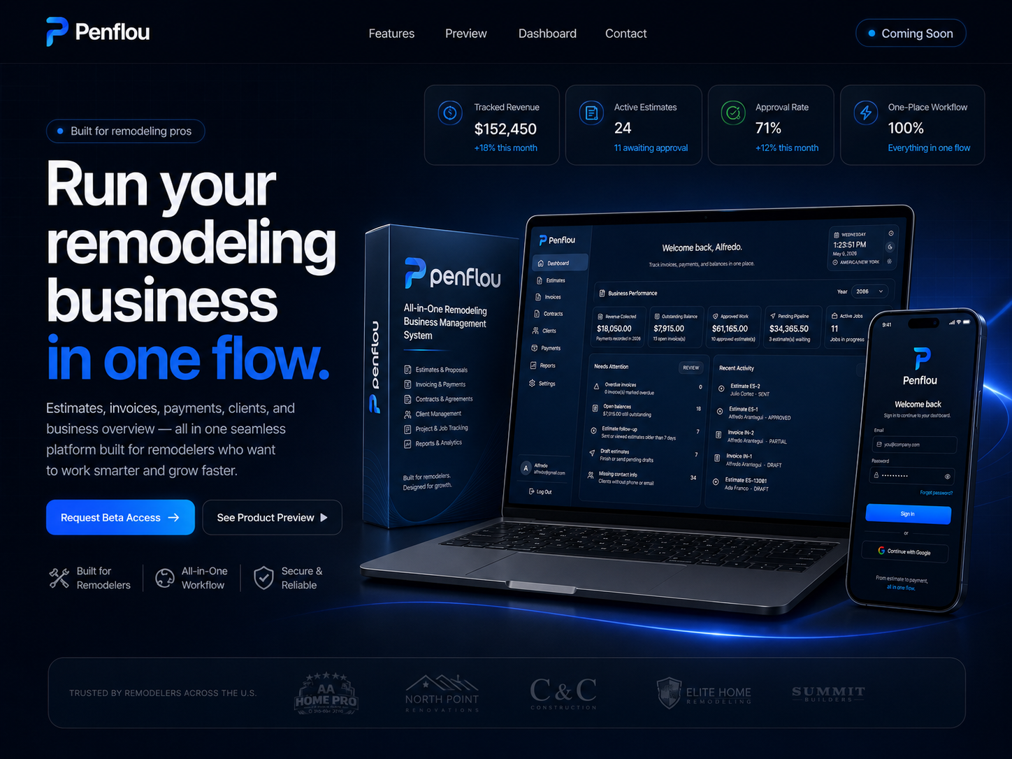 Penflou landing preview